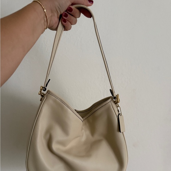 Coach Cream Leather Hobo Bag - Picture 1 of 5